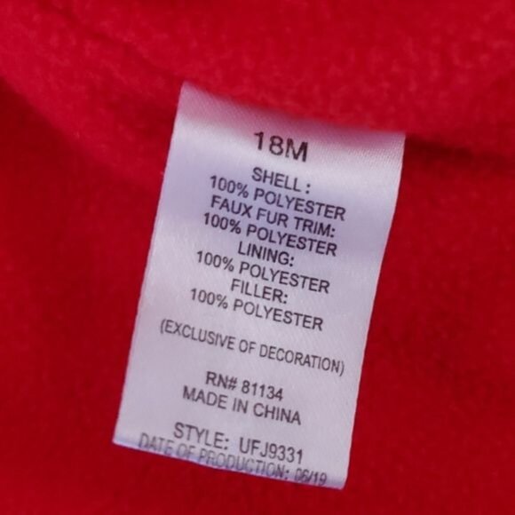 18 MONTHS Red CHEETAH TRIM PUFFER Jacket Coat Parka Winter Snow Pistachio Girls - Picture 7 of 14